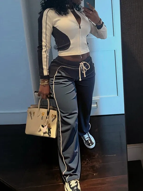 Two-Tone Jacket & Pants Set