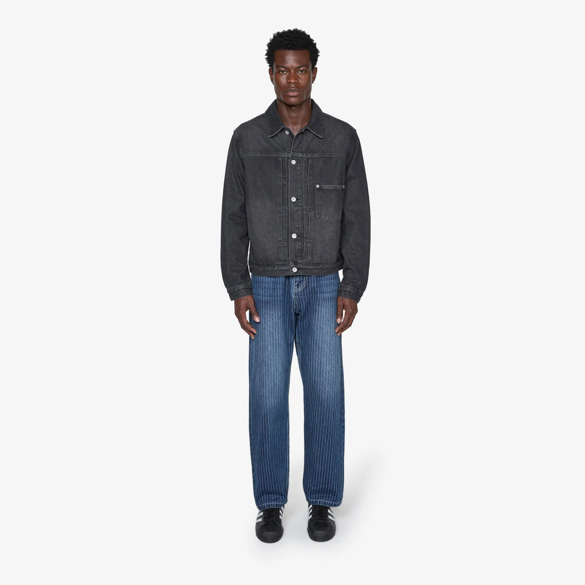 Type-1 Denim Trucker Jacket Black Washed