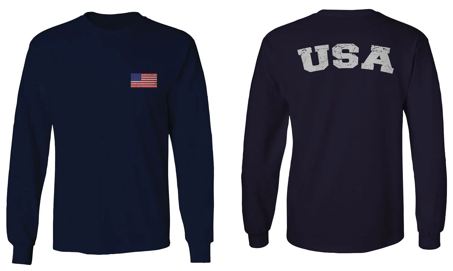 VICES AND VIRTUESS Vintage American Flag United States America Seal USA Marines mens Long sleeve t shirt