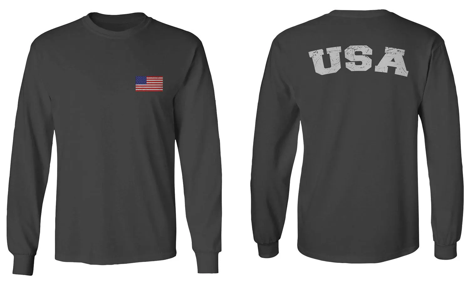 VICES AND VIRTUESS Vintage American Flag United States America Seal USA Marines mens Long sleeve t shirt