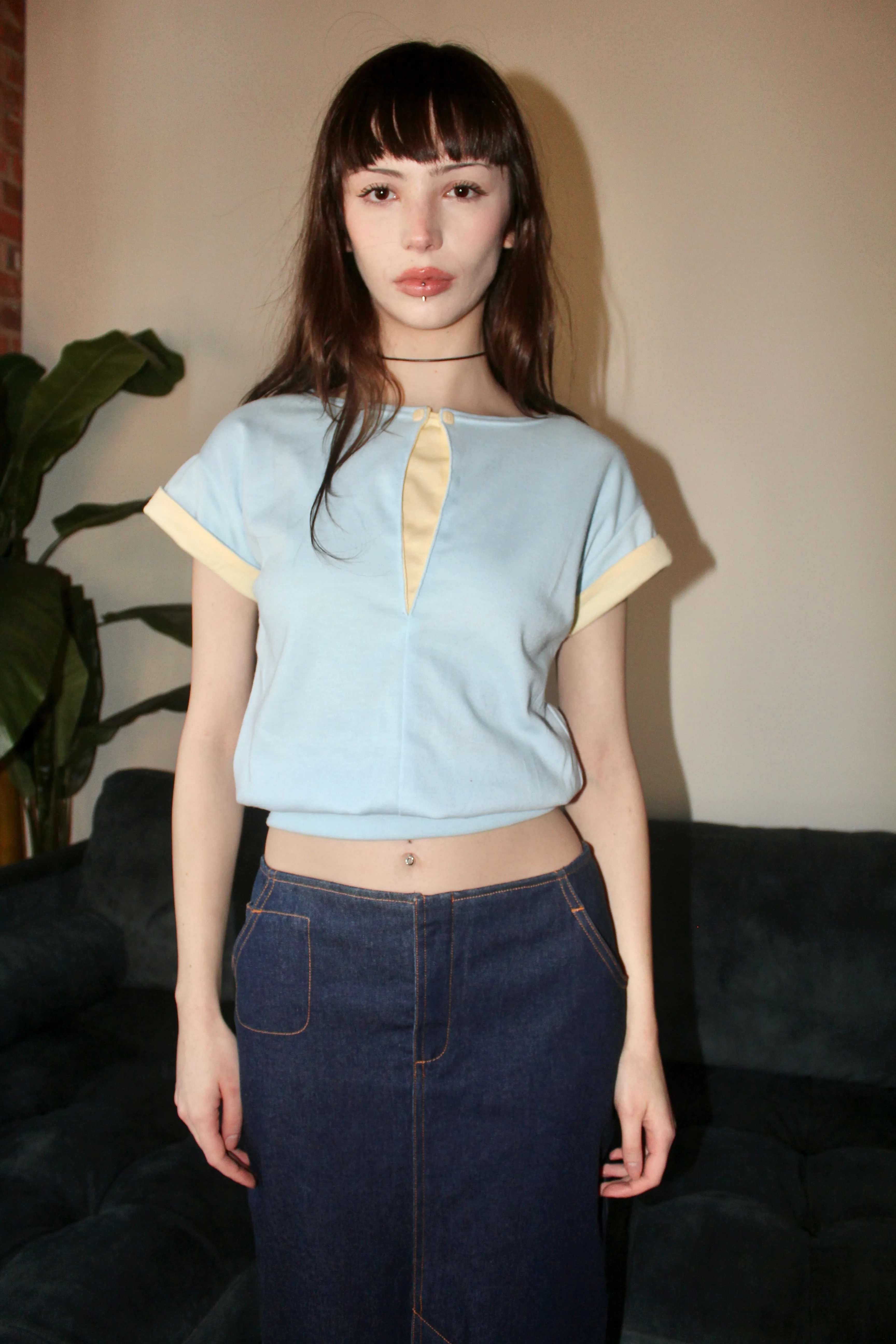 Vintage 80s Cropped Cinched Tee (S)