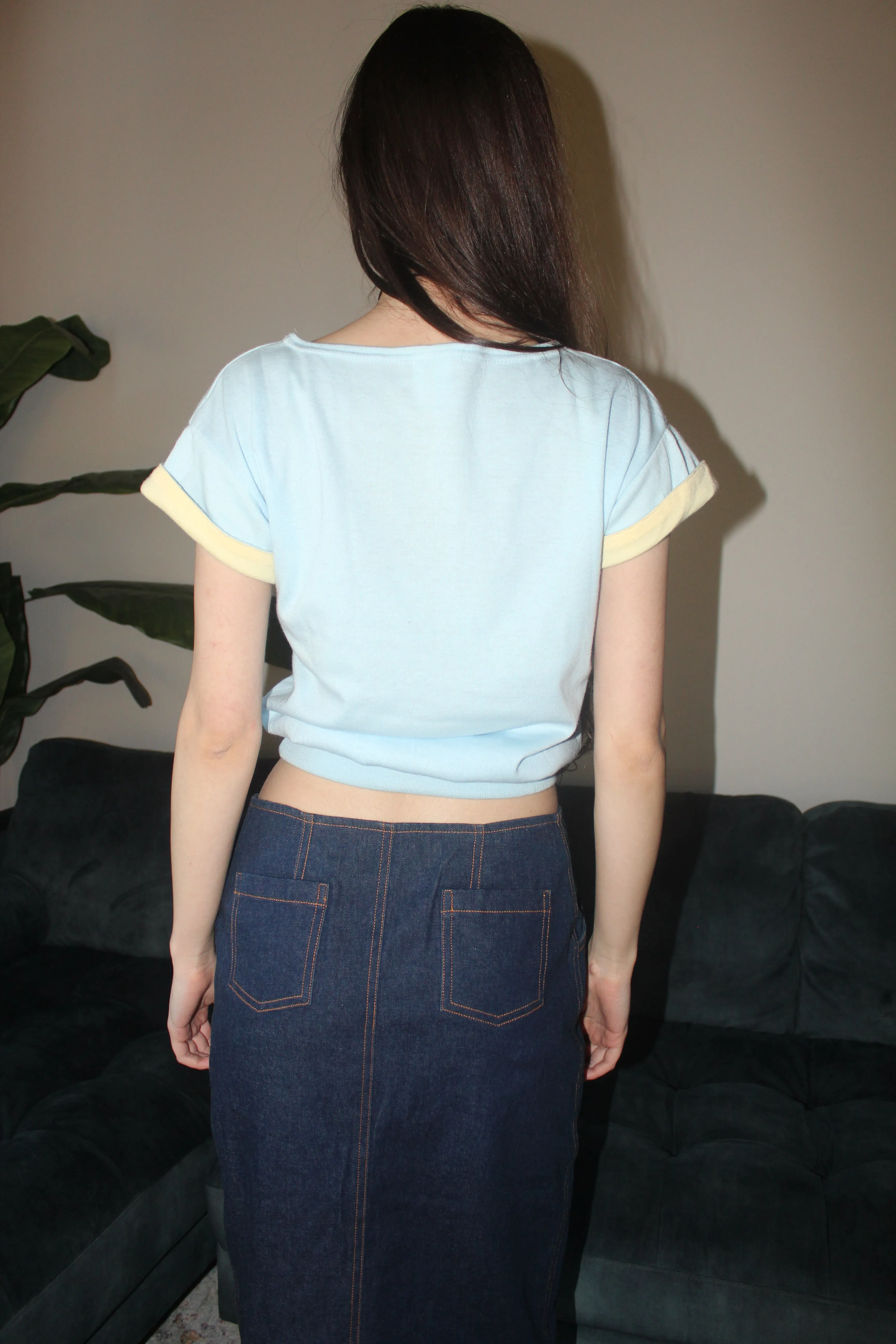 Vintage 80s Cropped Cinched Tee (S)