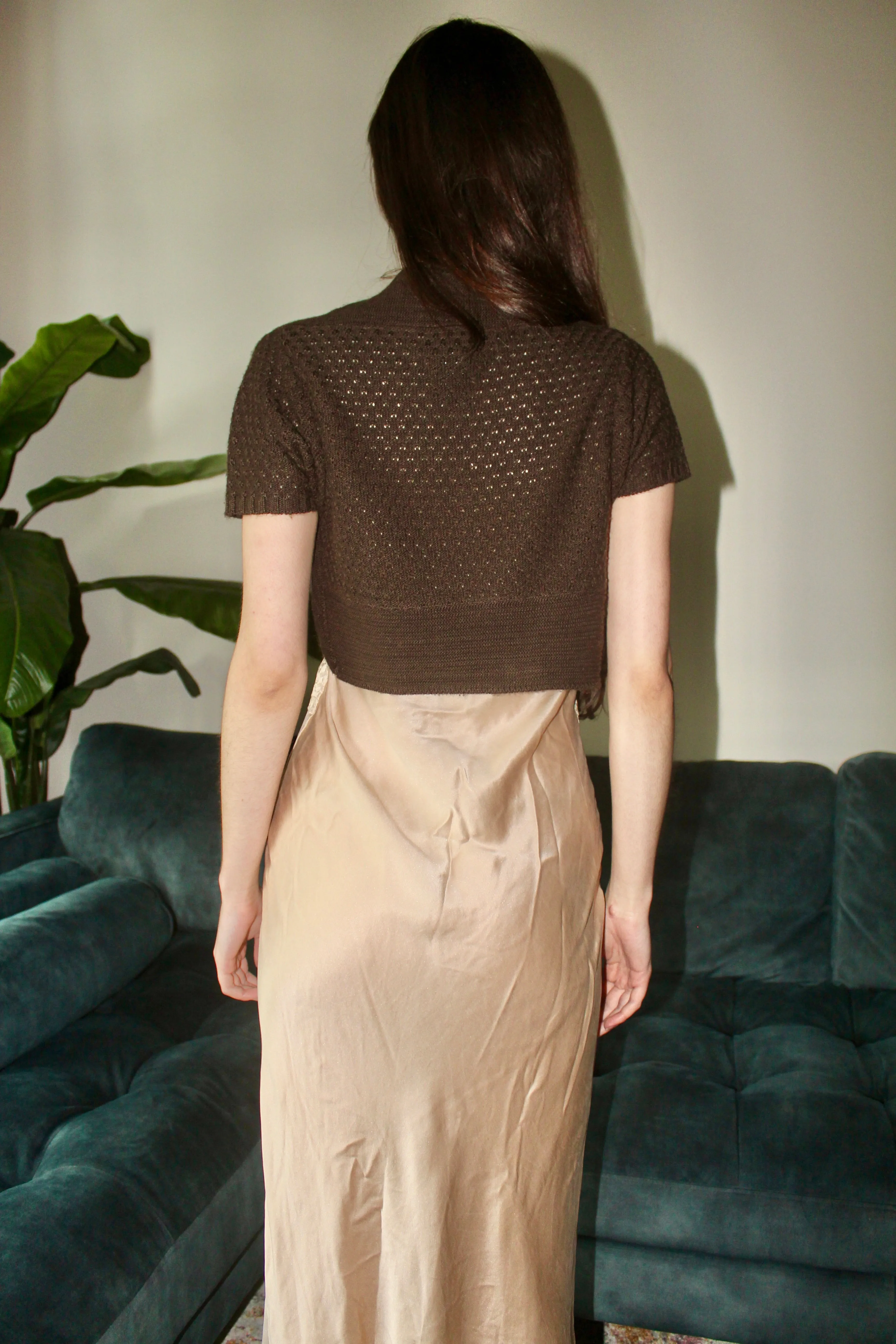 Vintage 90s Cropped Knit Bolero (S)