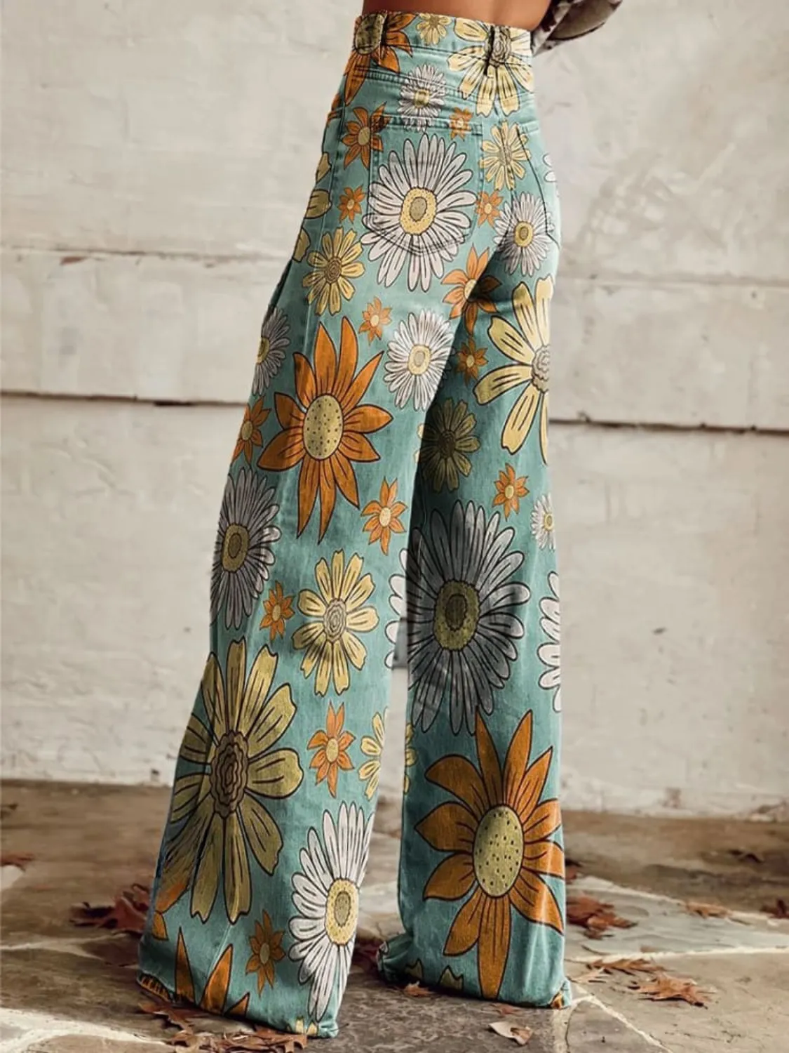 Vintage Flared Pants | Floral Joy