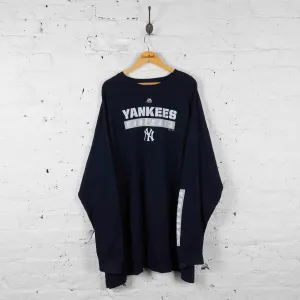 Vintage MLB New York Yankees Long Sleeve T-Shirt - Navy - 5XL