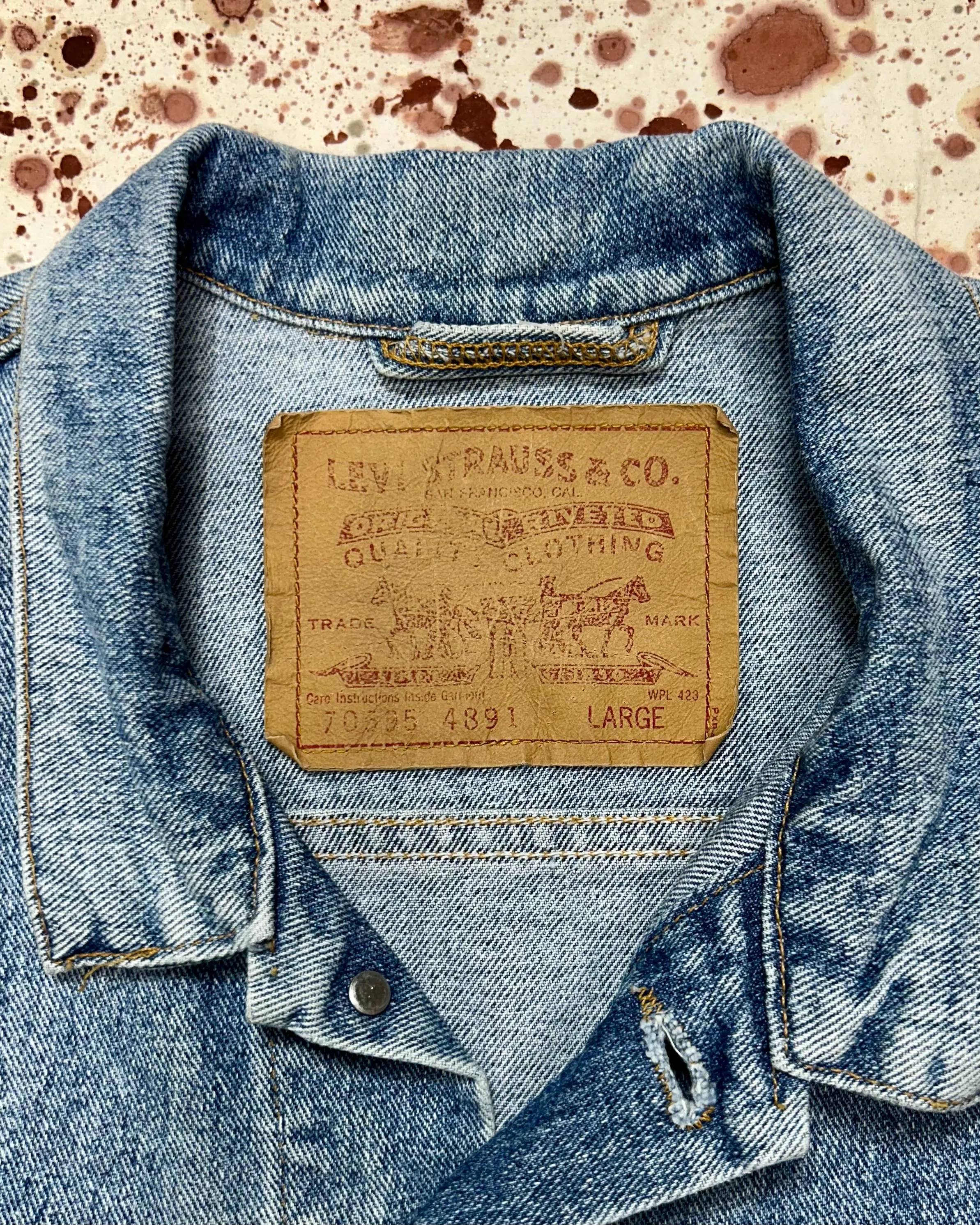 Vintage USA Levi Trucker Vest with incredible Patch Fading (JYJ1124-374)