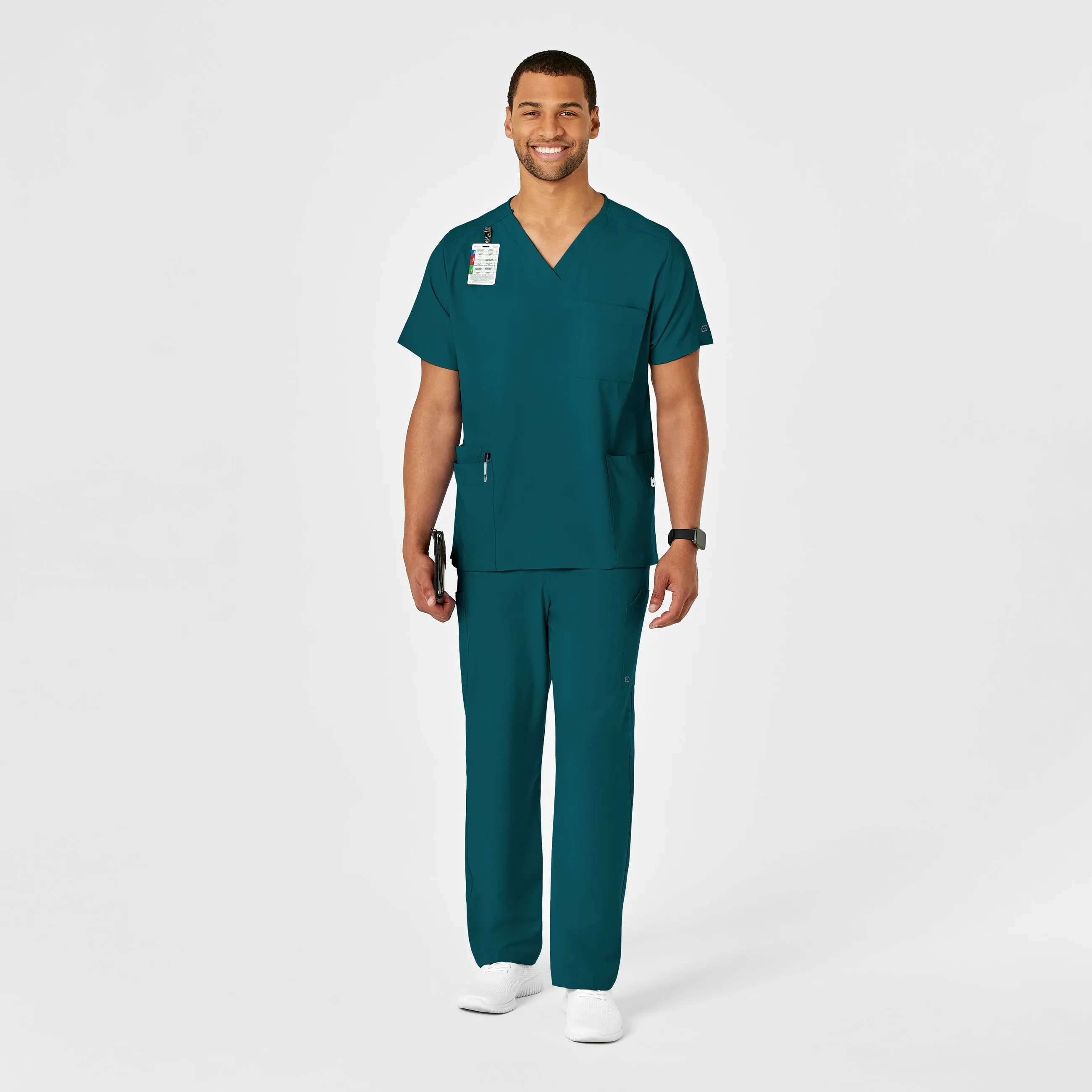 W123 5855 Unisex Multi-Cargo Scrub Pants Caribbean Blue