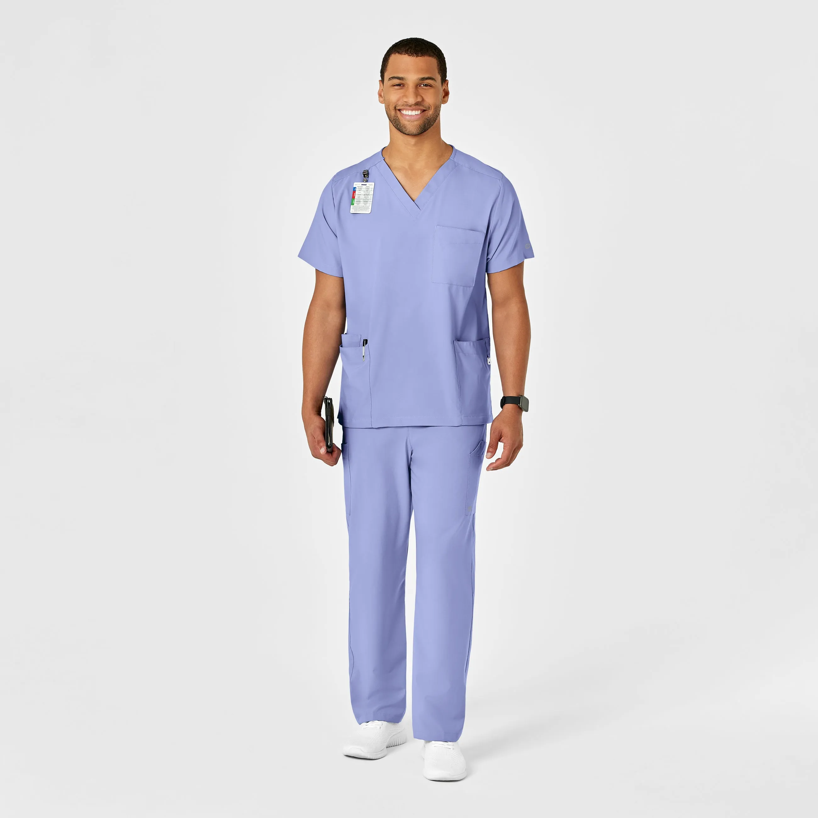 W123 5855 Unisex Multi-Cargo Scrub Pants Ceil Blue