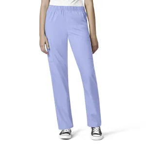W123 5855 Unisex Multi-Cargo Scrub Pants Ceil Blue