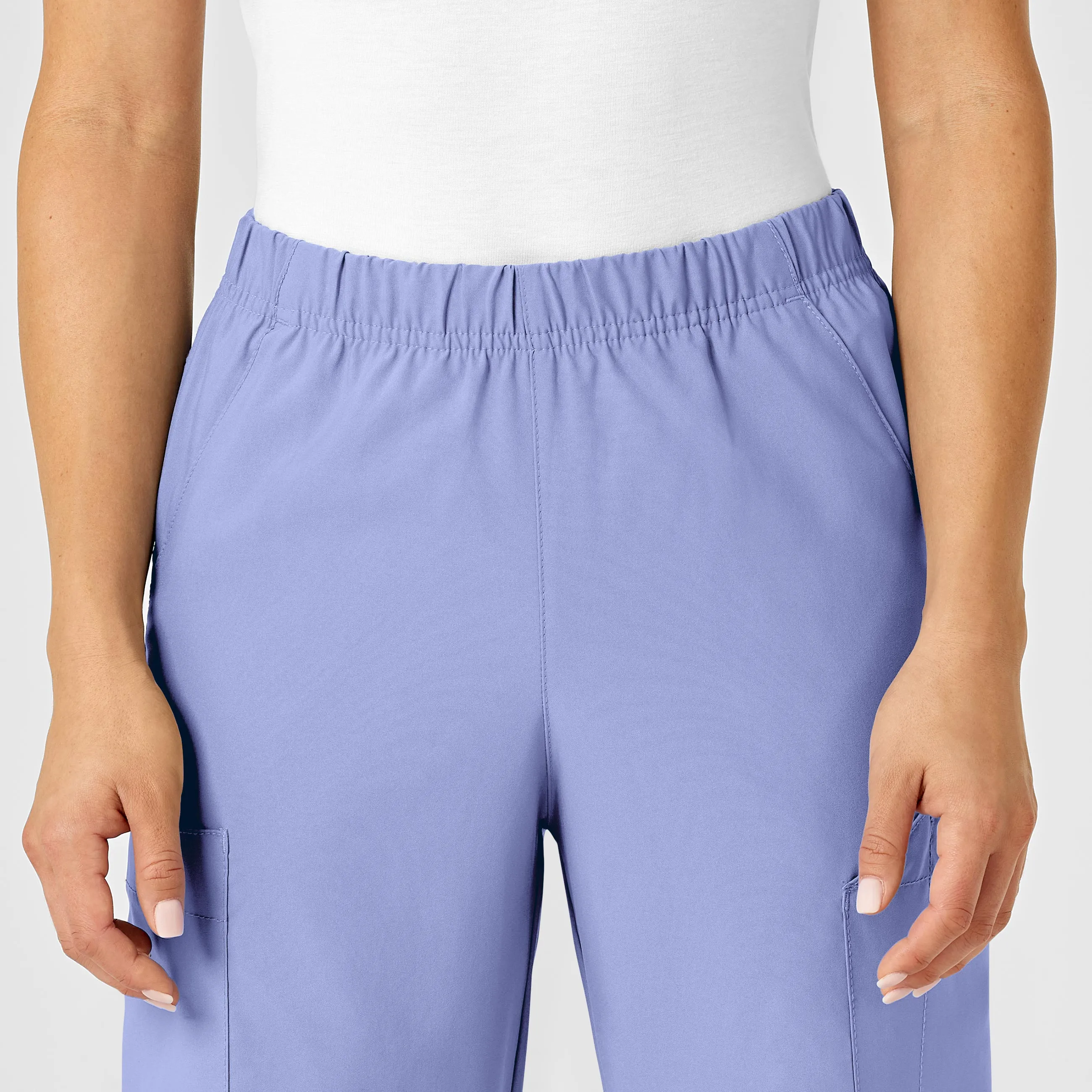 W123 5855 Unisex Multi-Cargo Scrub Pants Ceil Blue