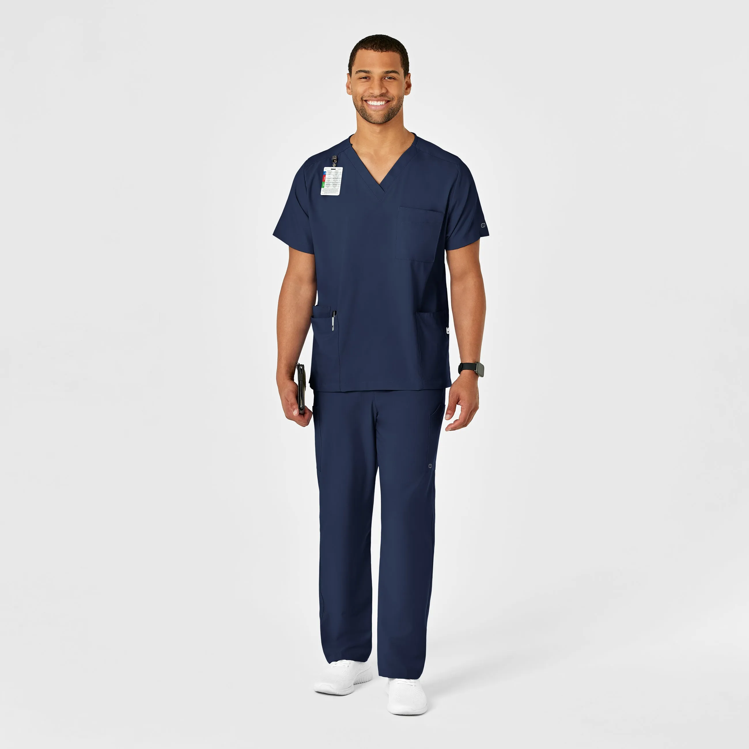 W123 5855 Unisex Multi-Cargo Scrub Pants Navy