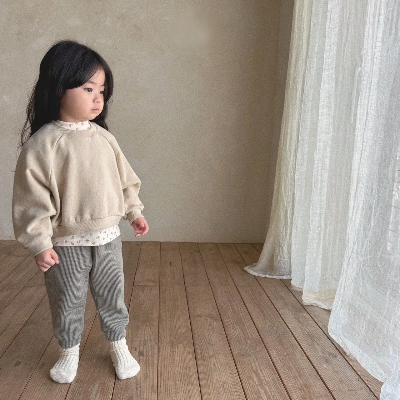 Waffle Cotton Pants, Khaki