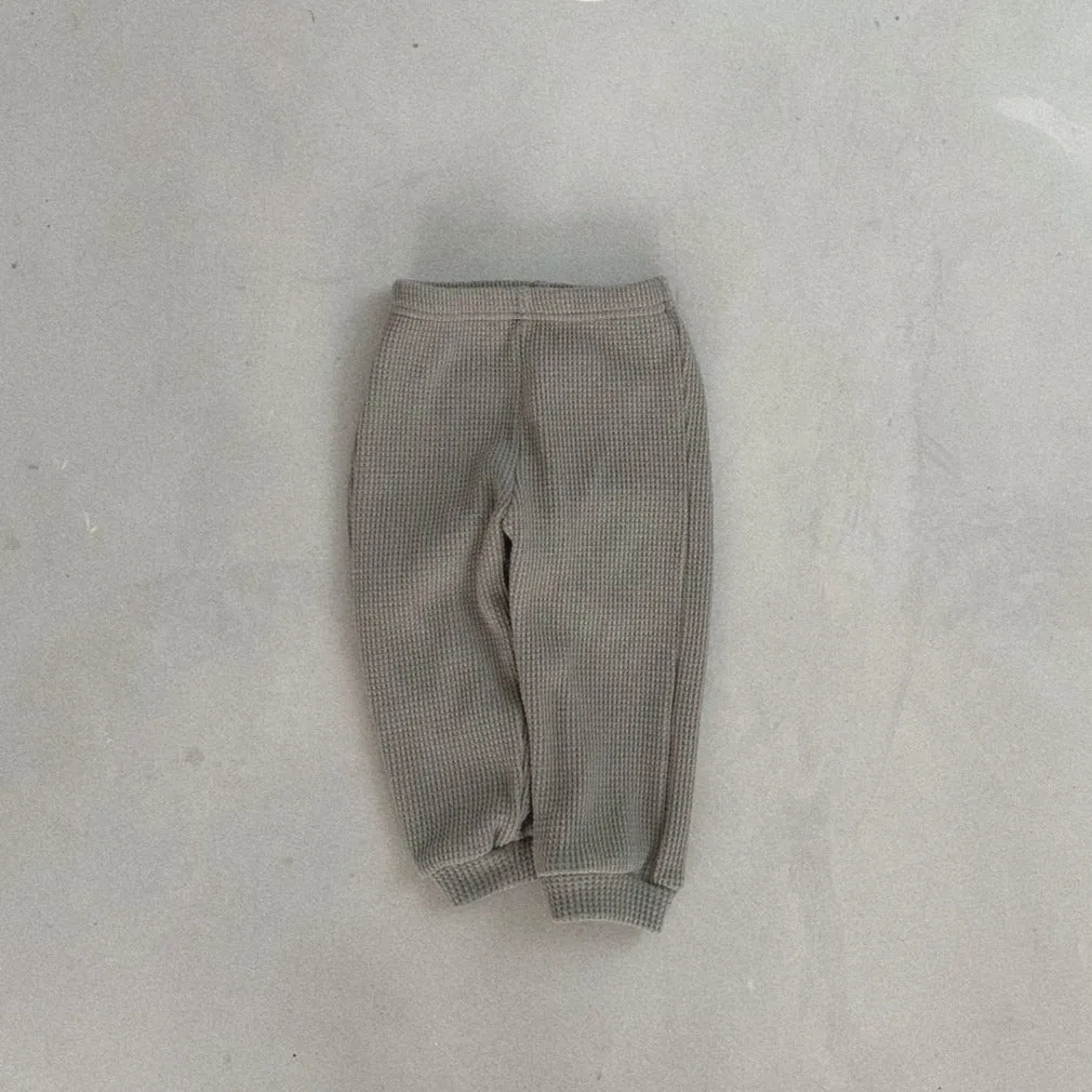 Waffle Cotton Pants, Khaki