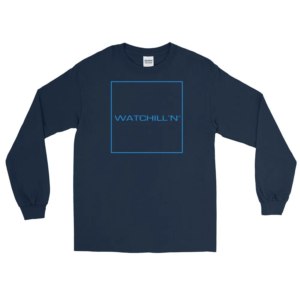 Watchill'n 'Box Logo' - Long Sleeve T-Shirt (Blue)