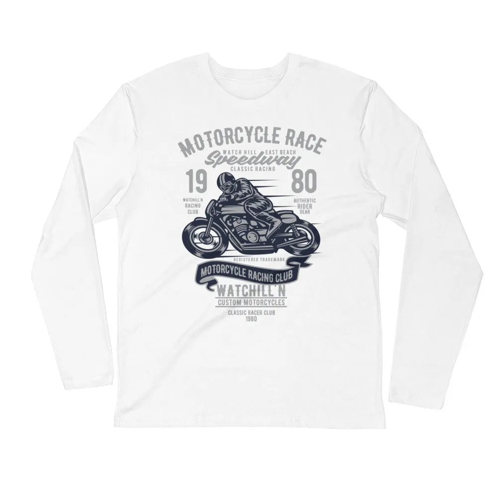 Watchill’n ‘Speedway’ Premium Long Sleeve Fitted Crew (Grey/Navy)