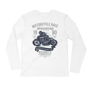 Watchill’n ‘Speedway’ Premium Long Sleeve Fitted Crew (Grey/Navy)