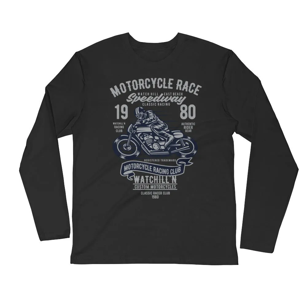 Watchill’n ‘Speedway’ Premium Long Sleeve Fitted Crew (Grey/Navy)