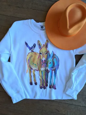 Watercolor Donkey Sweatshirt - WS