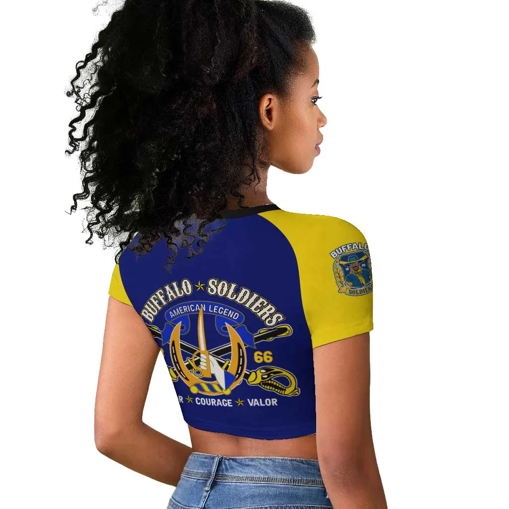 We Can We Will Buffalo Soldiers Raglan Cropped T shirt Us Army Ready and Forward DT02