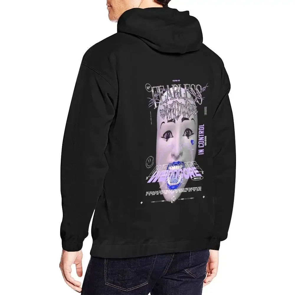 Weirdcore Aesthetic Hoodie with Edgy Graphics and Abstract Designs
