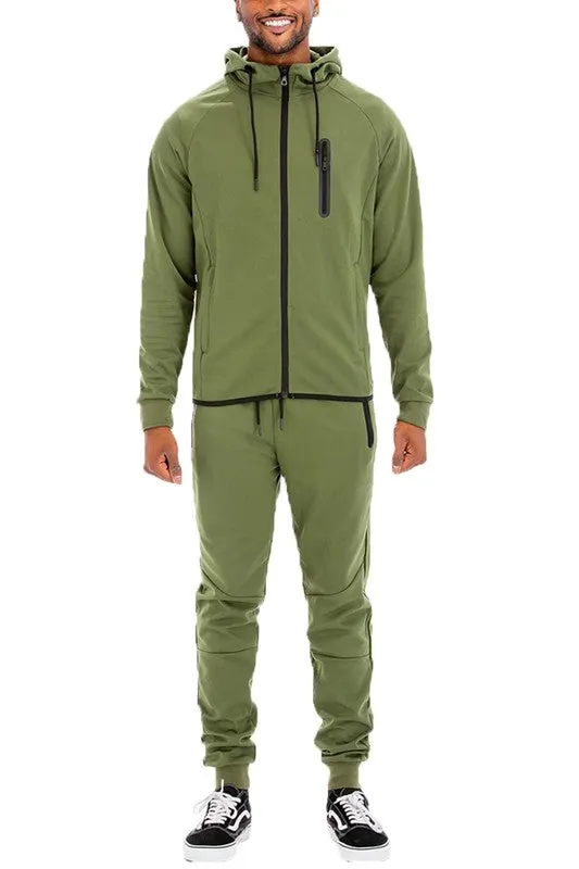 Weiv Mens Full Zip Sweat Pant Sweat Set