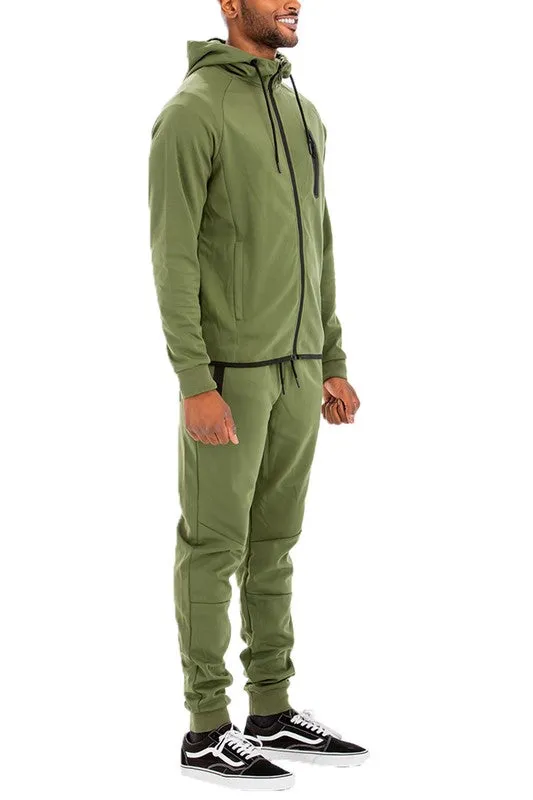 Weiv Mens Full Zip Sweat Pant Sweat Set