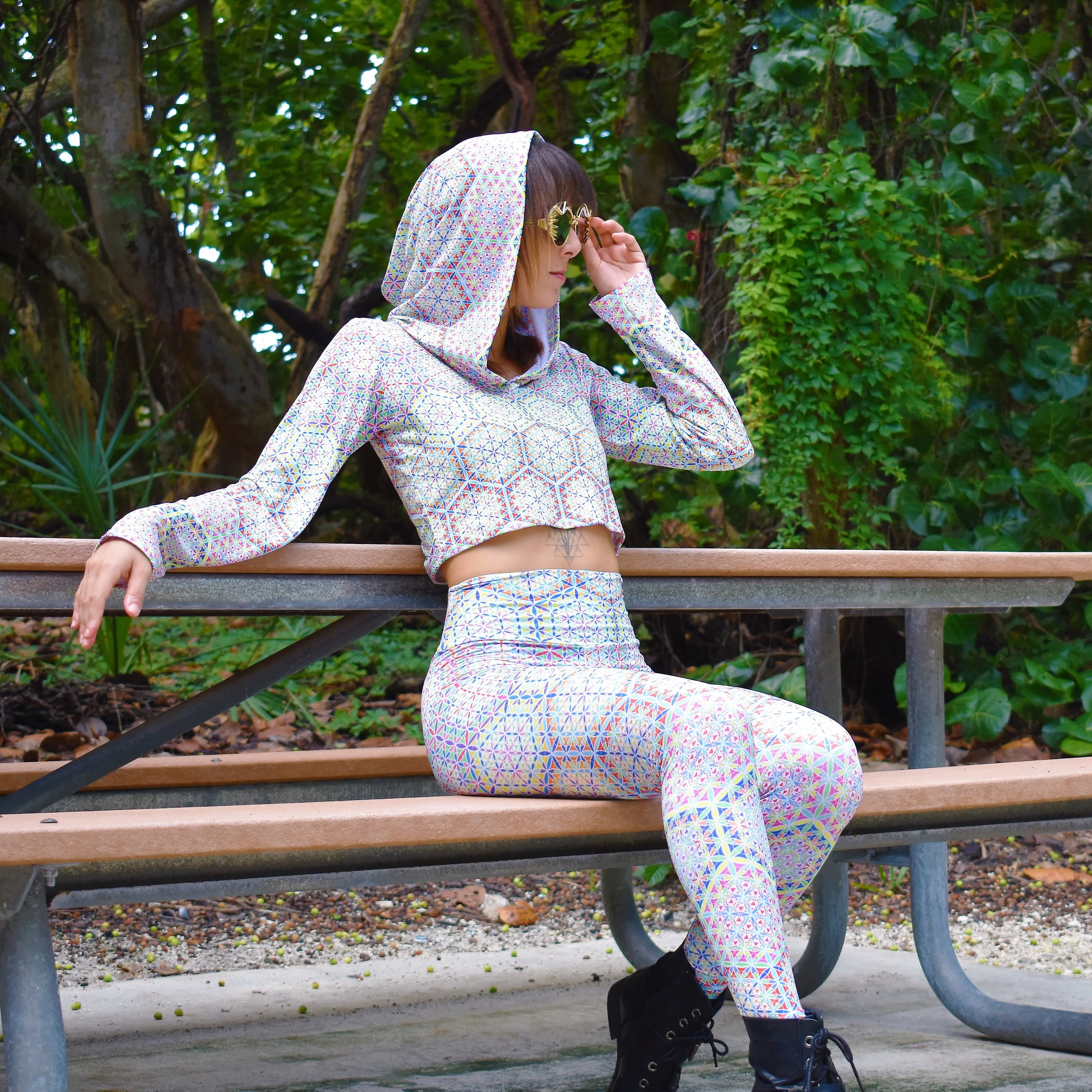 White Double Vision Leggings