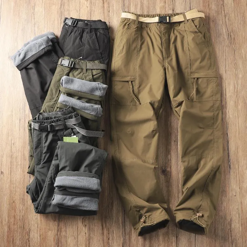 Windproof Waterproof Fleece-Lined Outdoor Hiking Pants