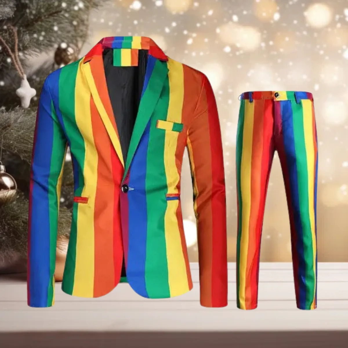 Winterzauber" - Stilvolles Set aus Jacke und Hose mit Weihnachtsmotiv
