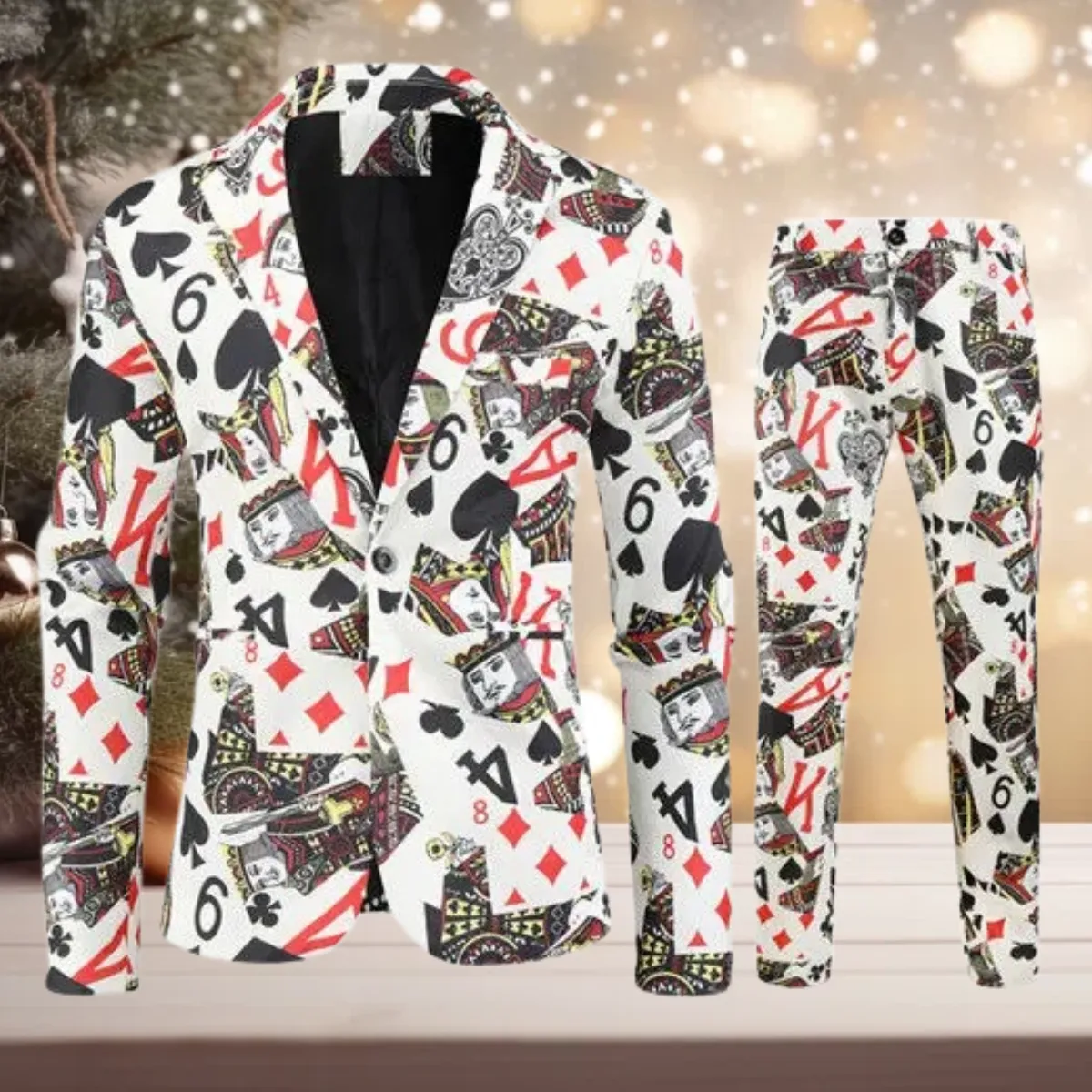 Winterzauber" - Stilvolles Set aus Jacke und Hose mit Weihnachtsmotiv