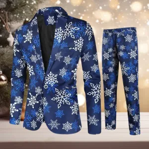 Winterzauber" - Stilvolles Set aus Jacke und Hose mit Weihnachtsmotiv