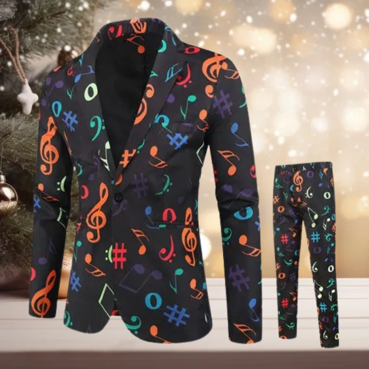 Winterzauber" - Stilvolles Set aus Jacke und Hose mit Weihnachtsmotiv