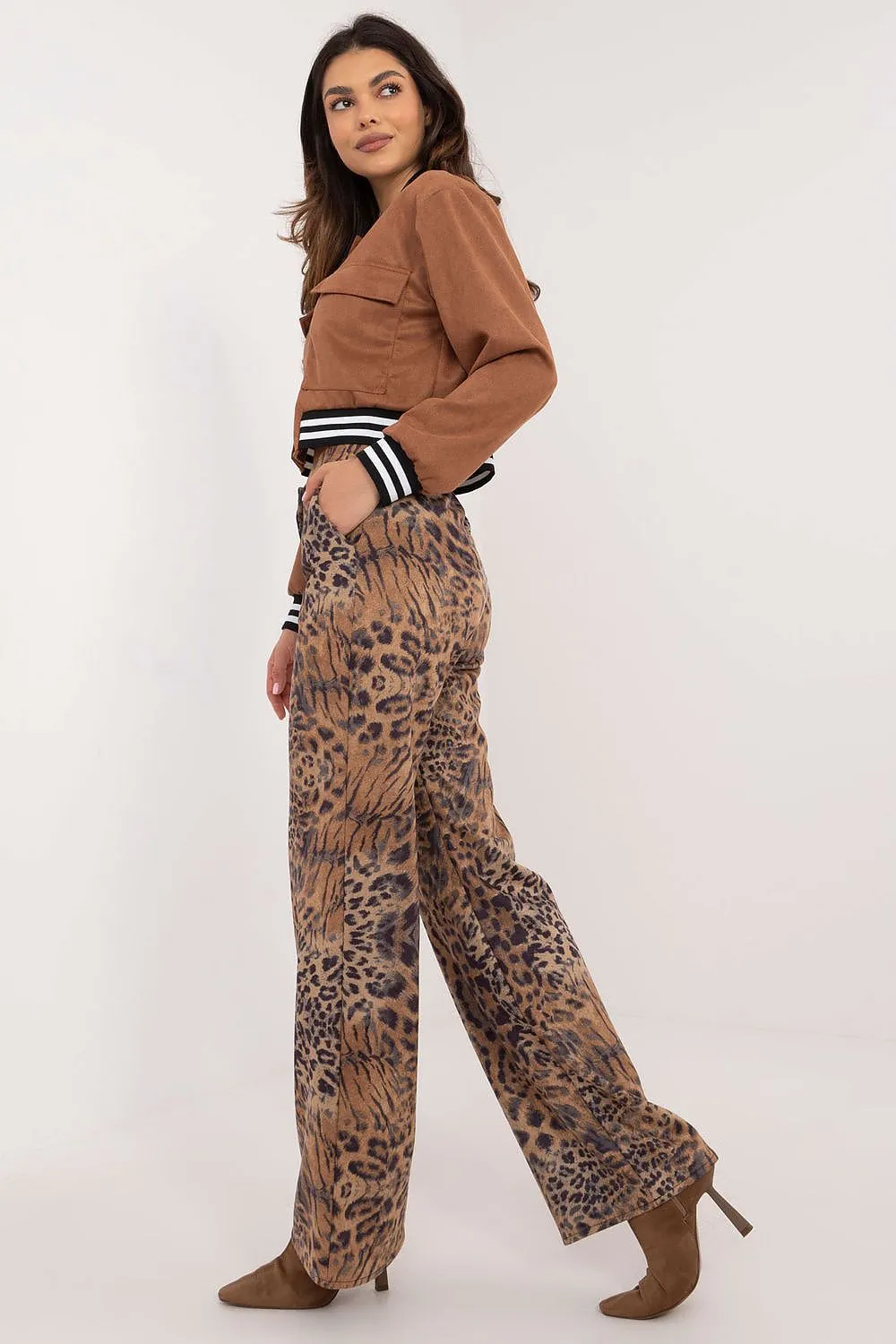 Women animal motif casual trousers