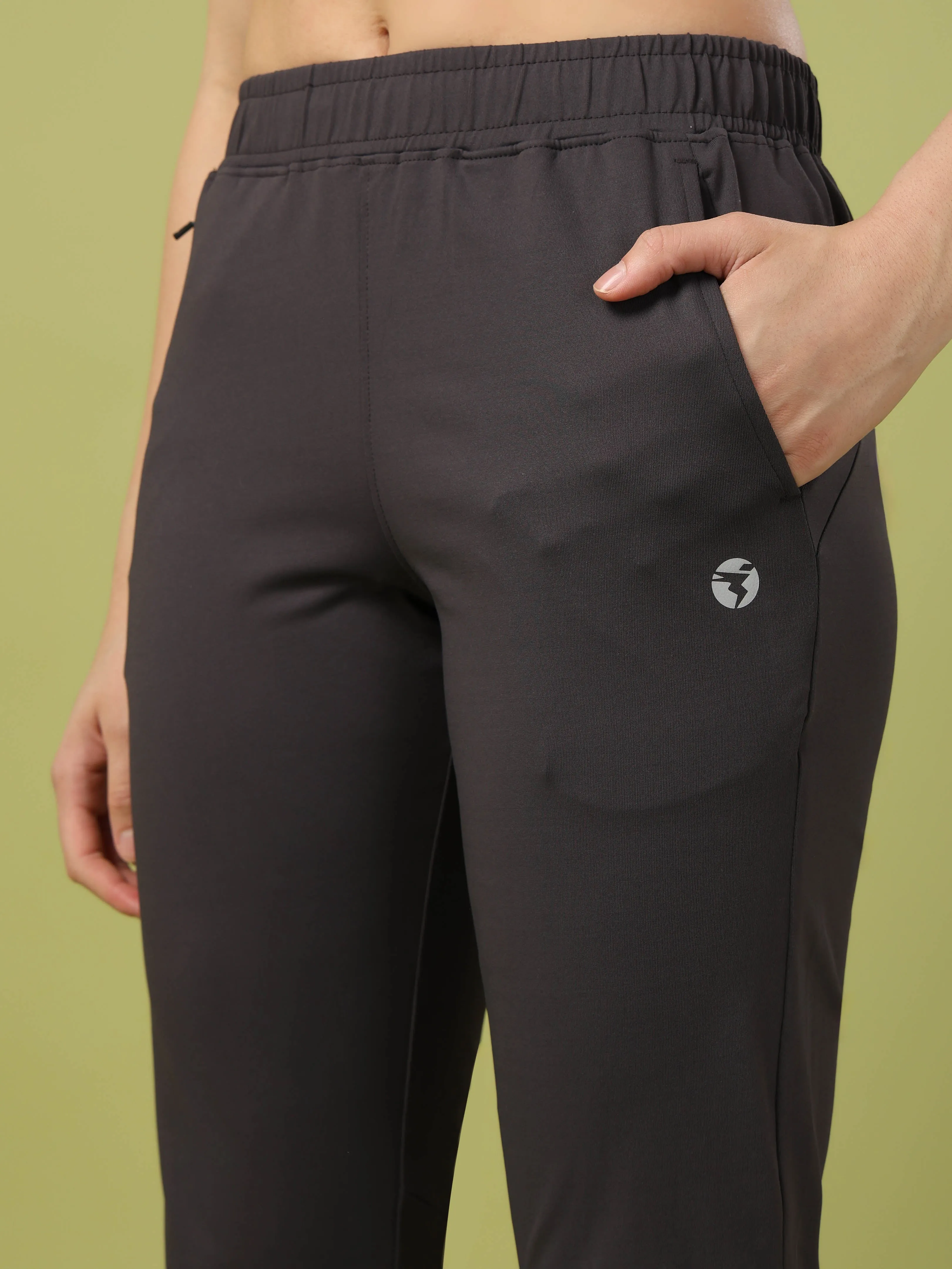 Women Solid Straight Fit Trackpants with 4 Way Crispy