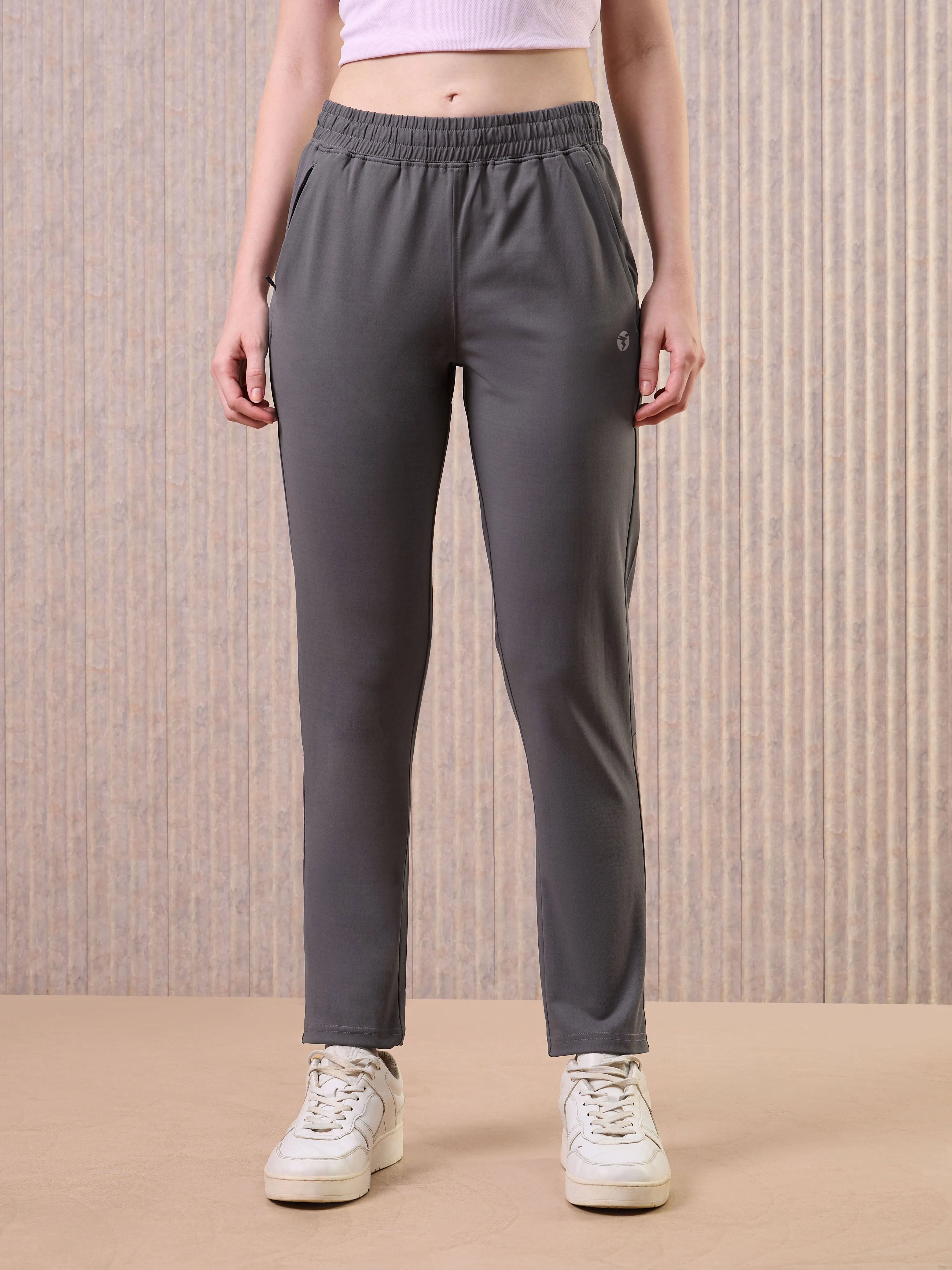 Women Solid Straight Fit Trackpants with 4 Way Crispy