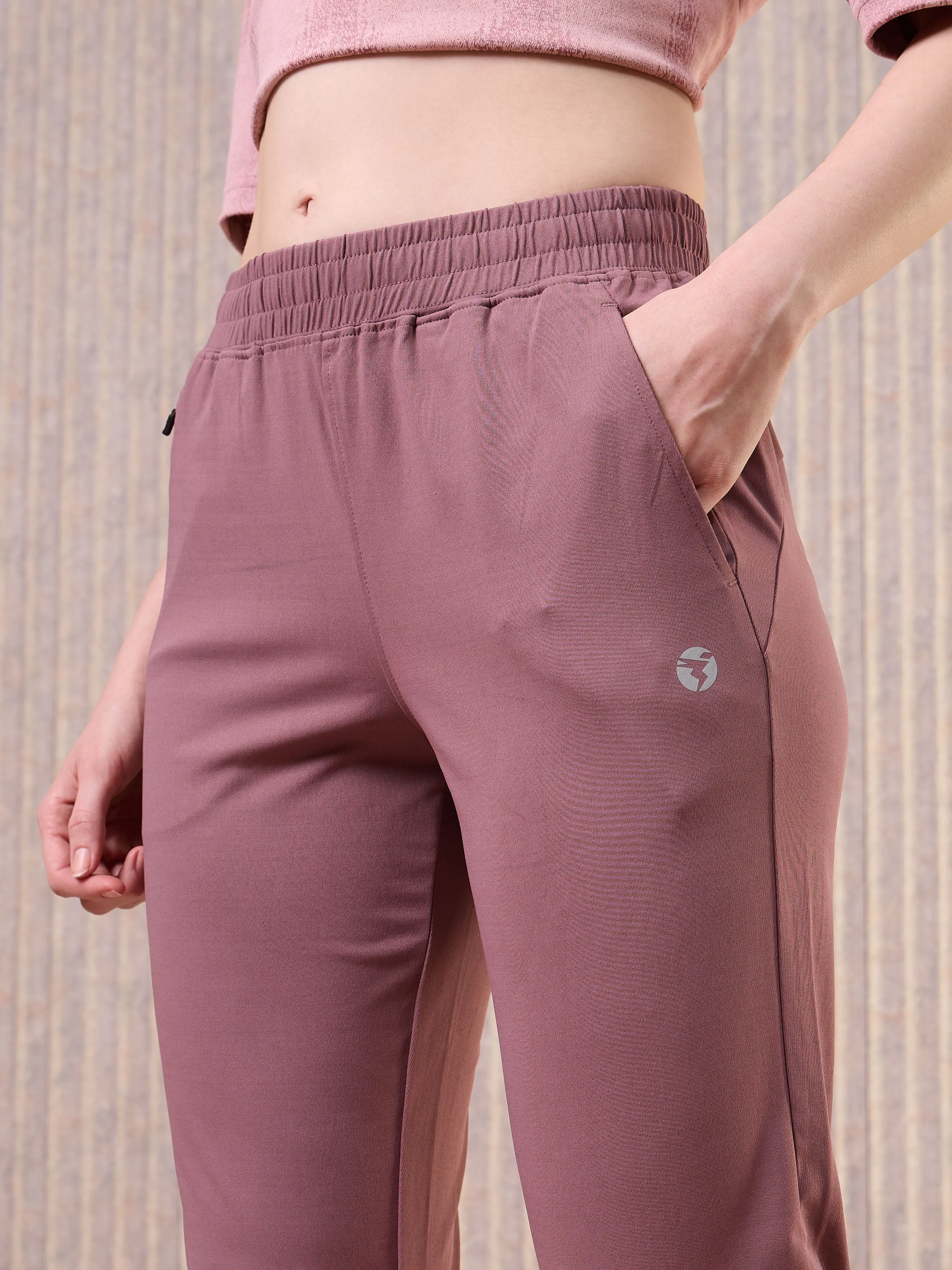 Women Solid Straight Fit Trackpants with 4 Way Crispy