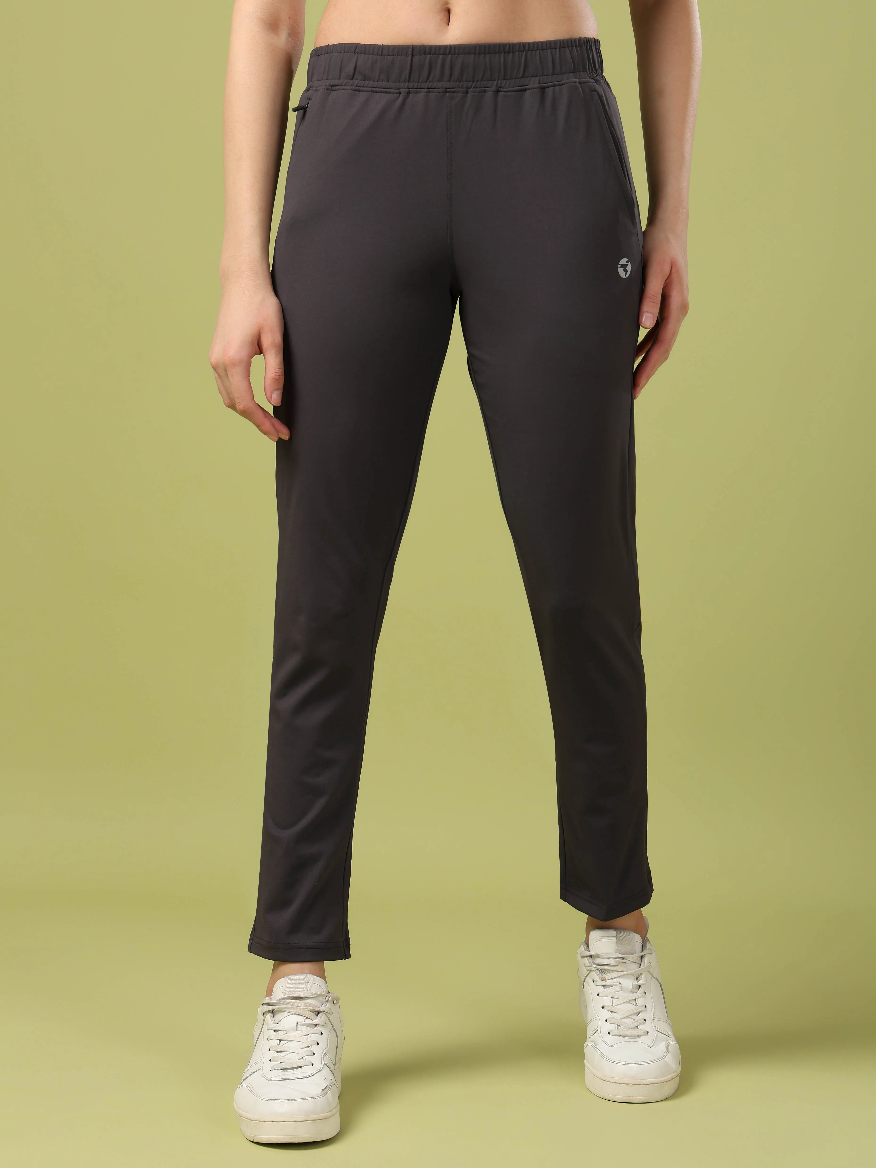 Women Solid Straight Fit Trackpants with 4 Way Crispy