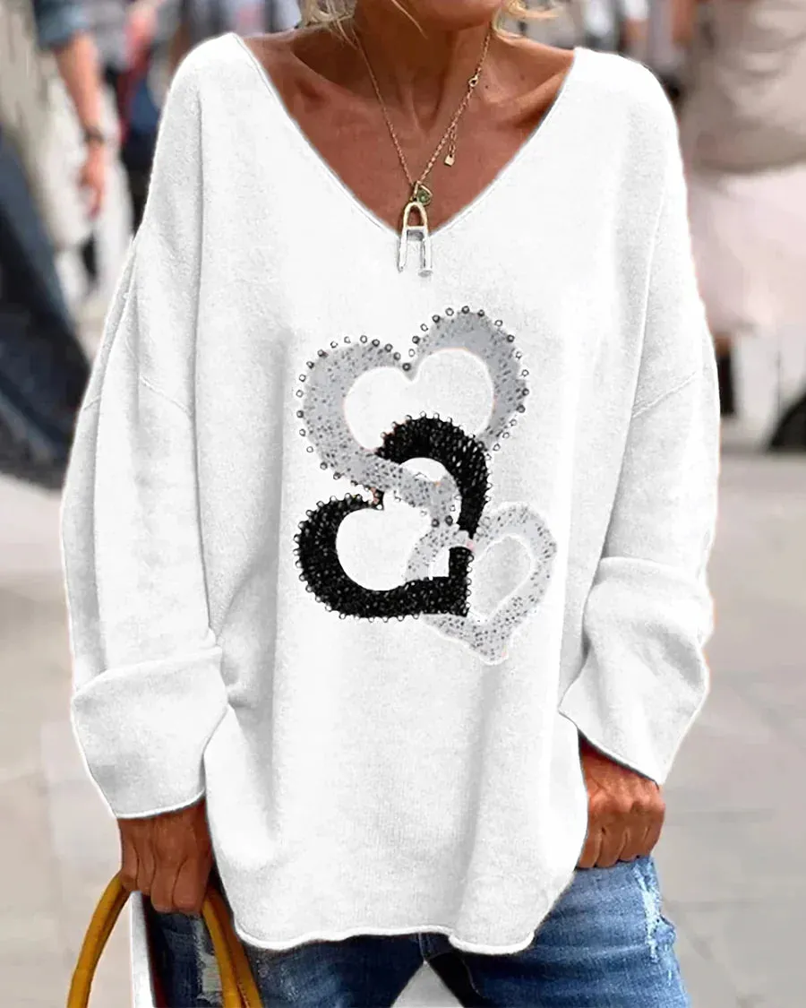 Women's comfortable graphic Flosa sweater