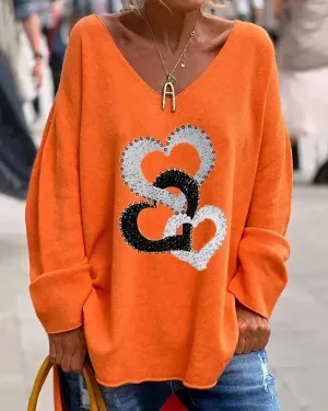 Women's comfortable graphic Flosa sweater