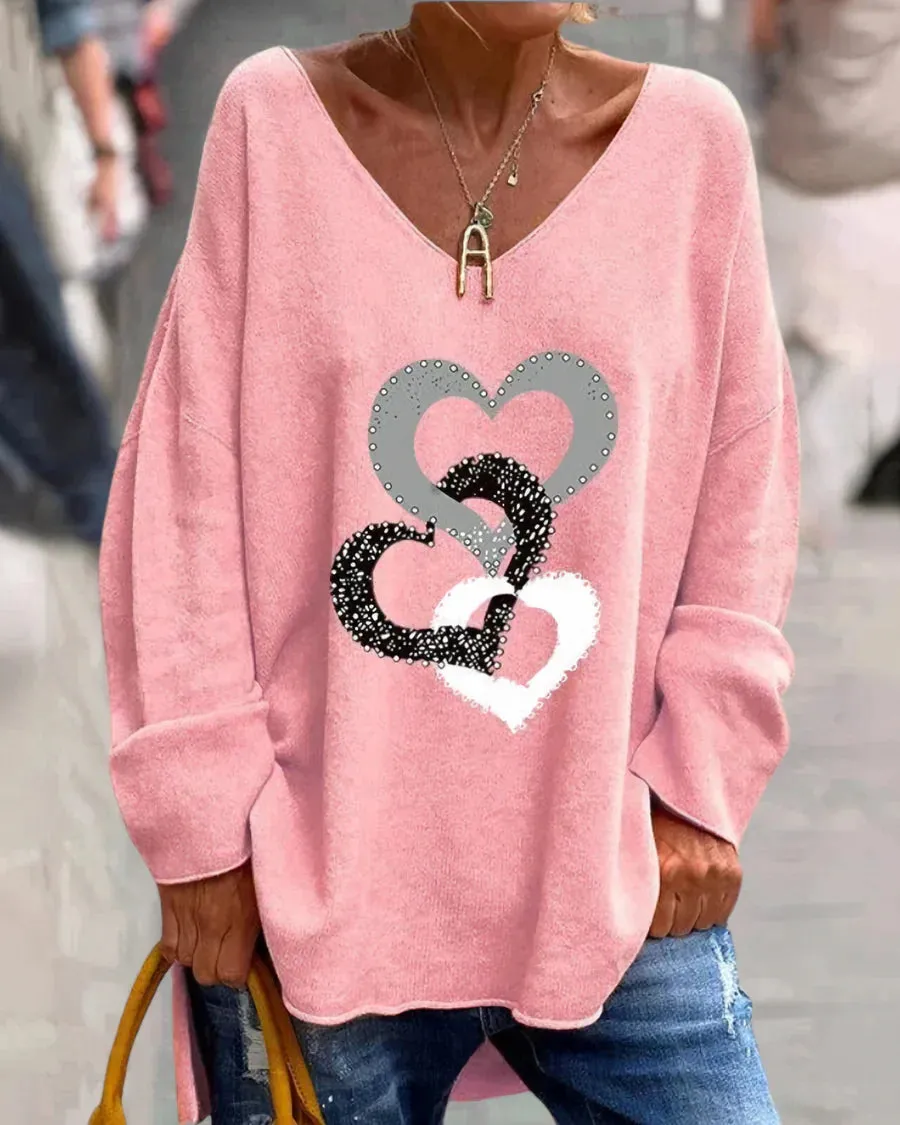 Women's comfortable graphic Flosa sweater