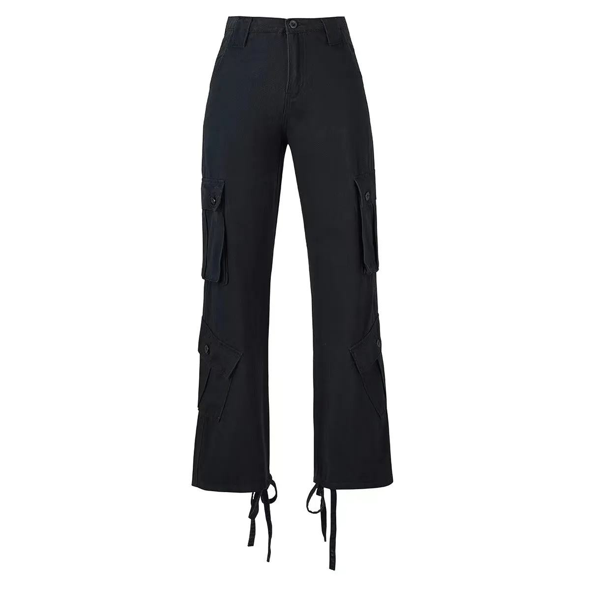 Women’s Loose Fitting Long Cargo Pants with High Waist