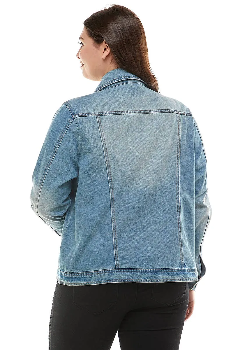 Womens Plus Size Original Trucker Denim Jacket