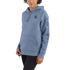 Women's Relaxed Fit Midweight Logo Sleeve Graphic Hoodie