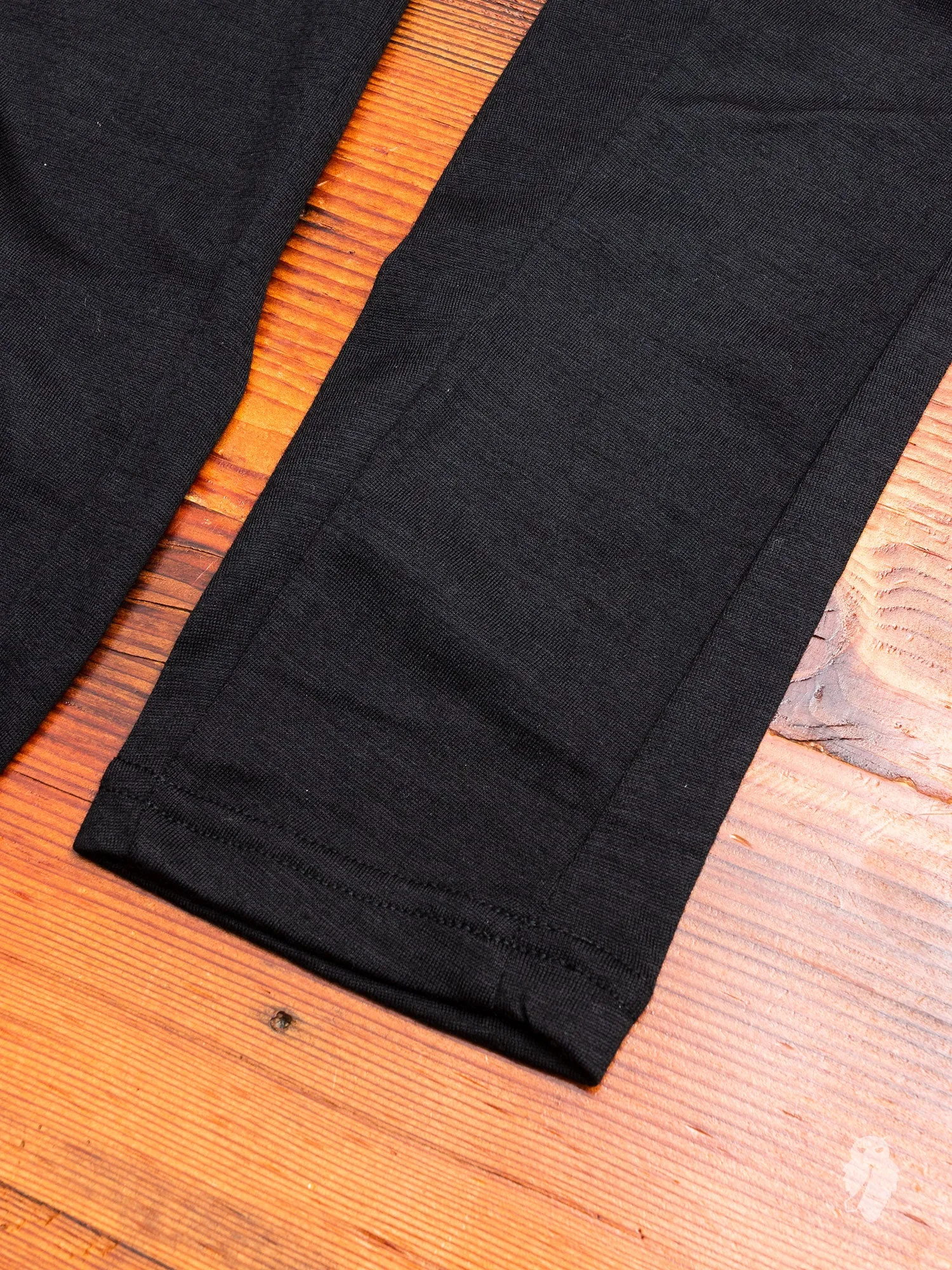 Wool Long Sleeve T-Shirt in Black