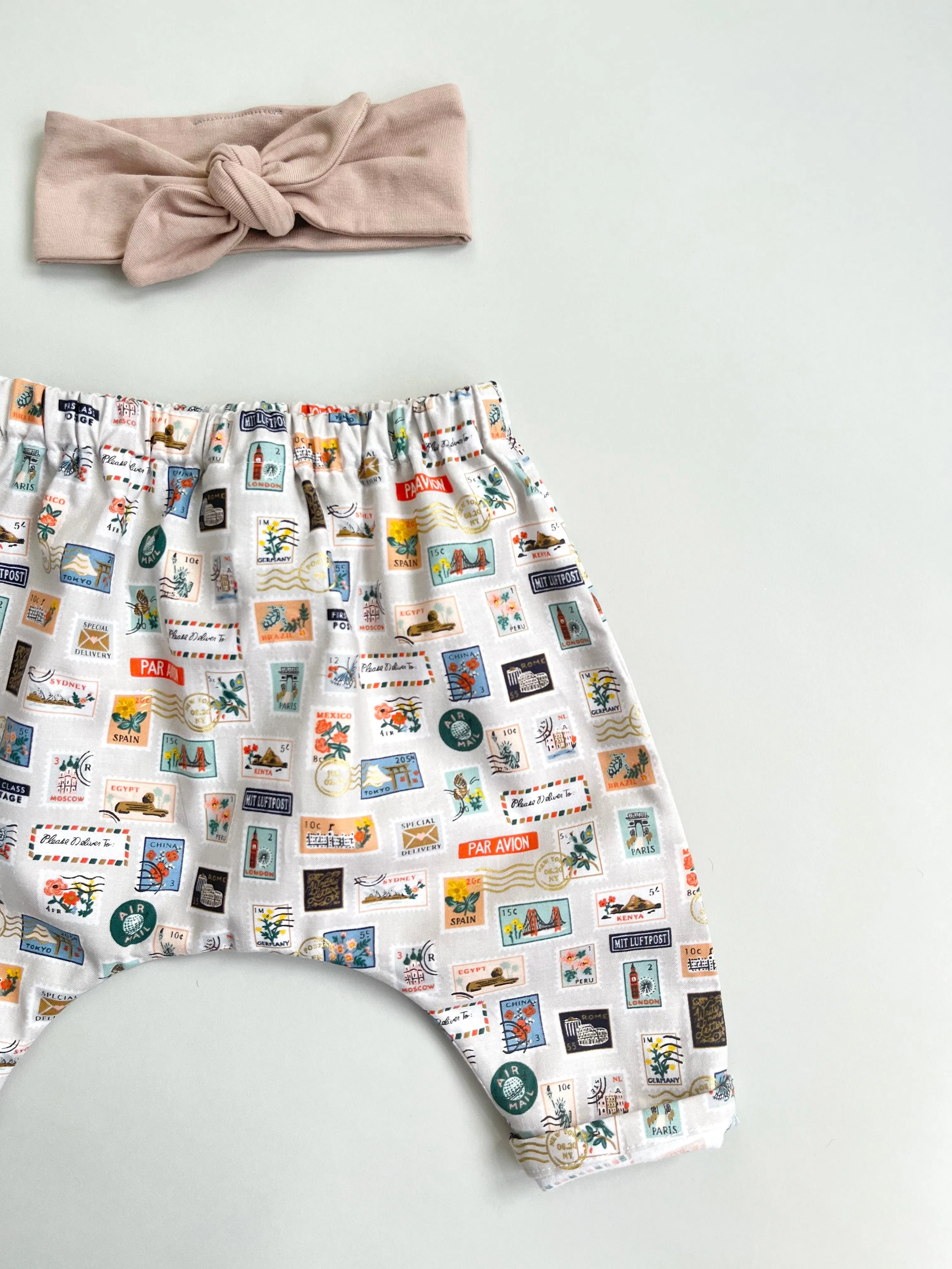 WORLD TRAVELLER HAREM TROUSERS in STONE