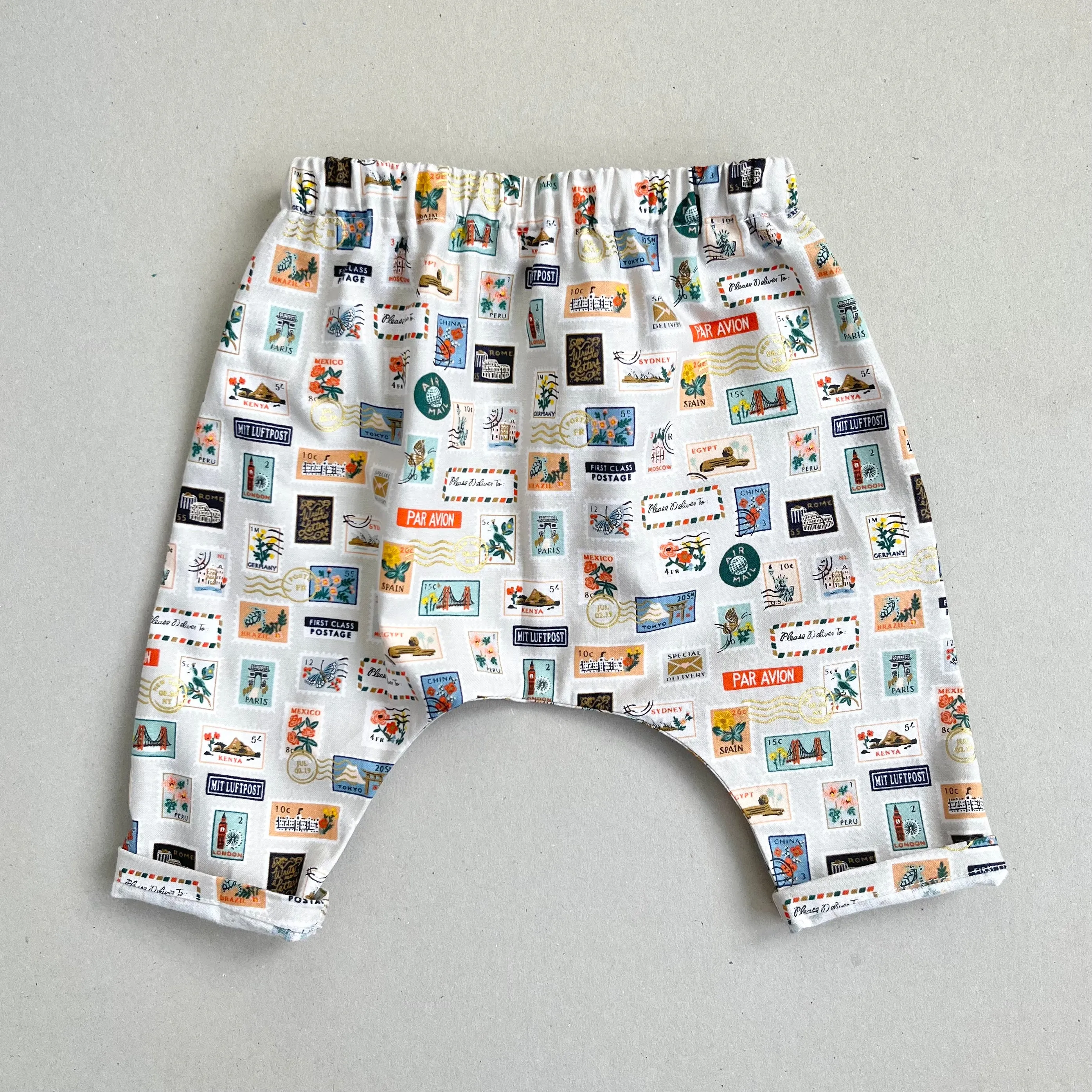 WORLD TRAVELLER HAREM TROUSERS in STONE