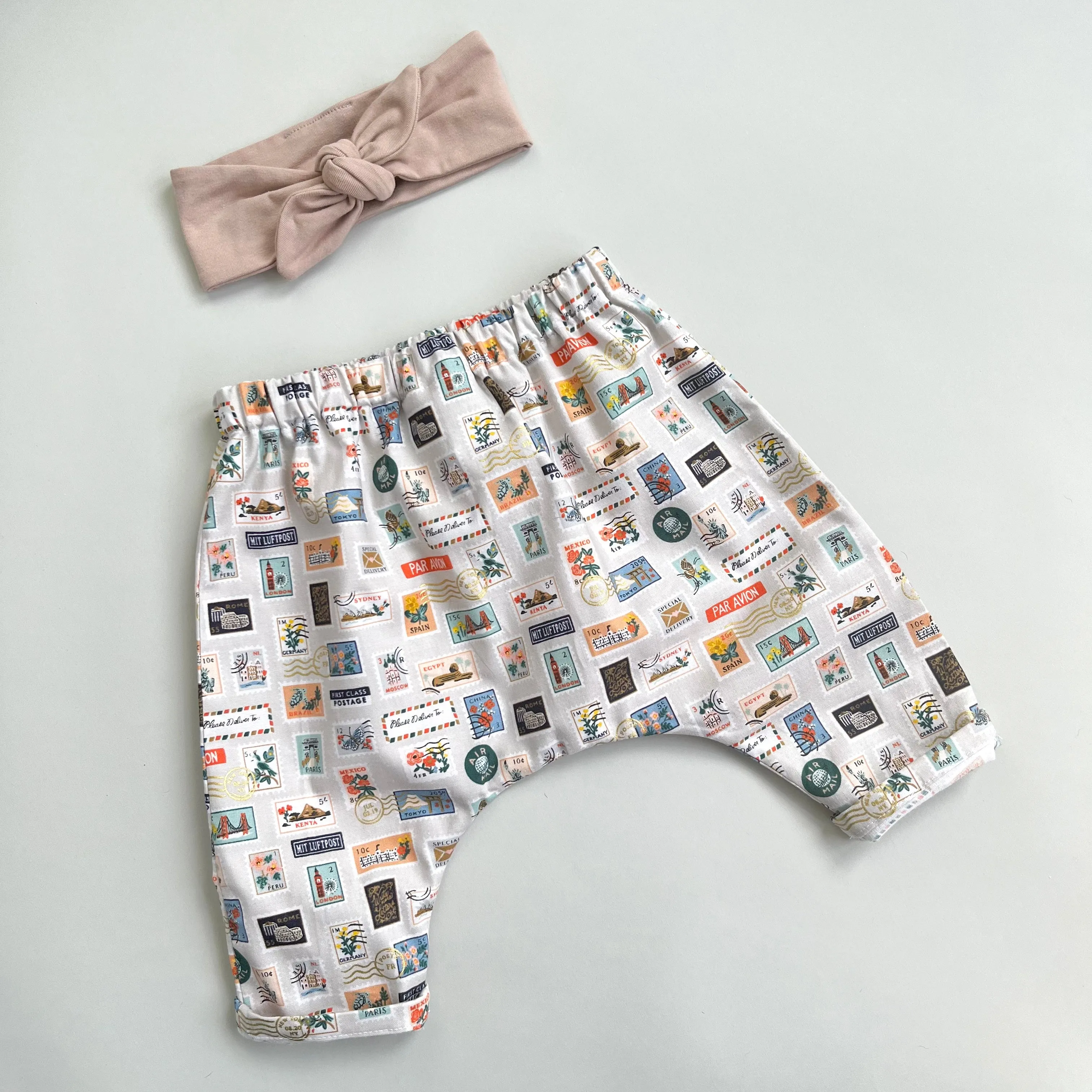 WORLD TRAVELLER HAREM TROUSERS in STONE