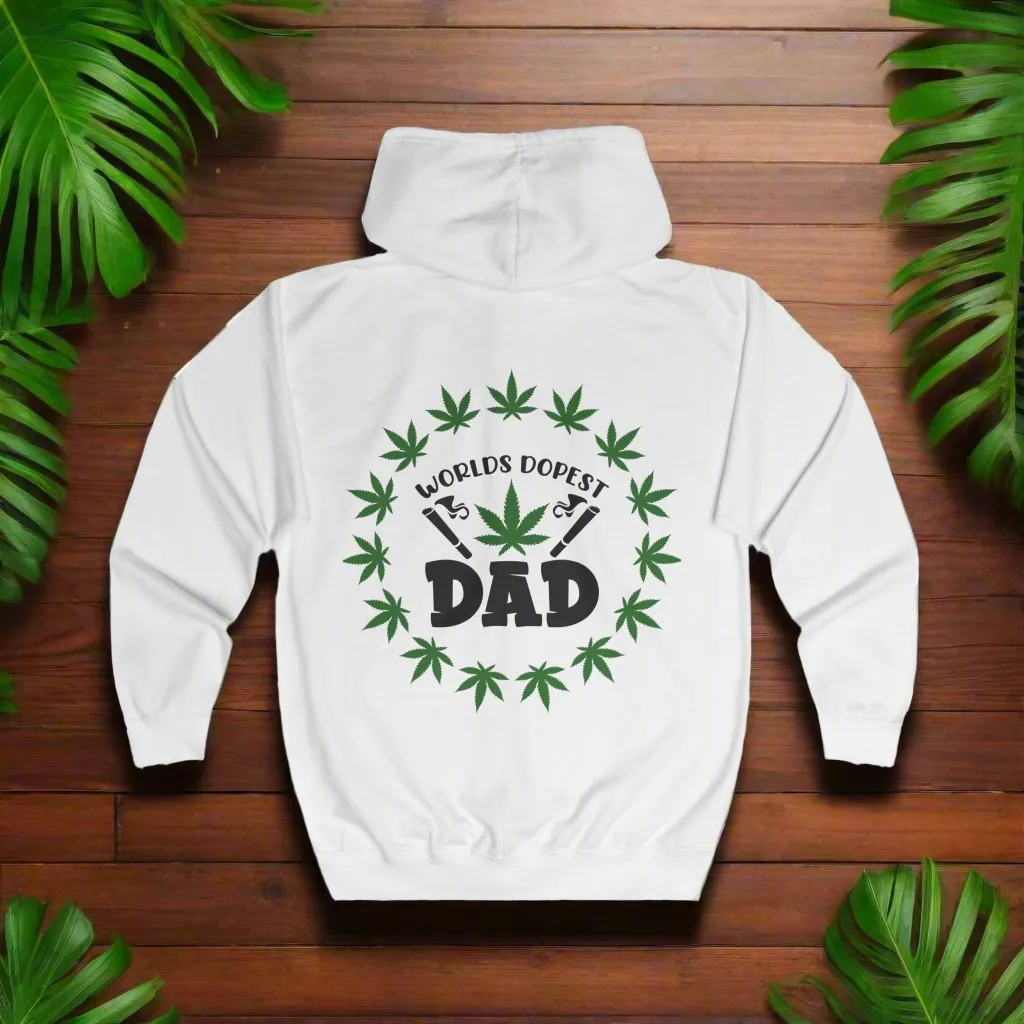 World's Dopest Dad Typographical Art Full Zip Hoodiepockets