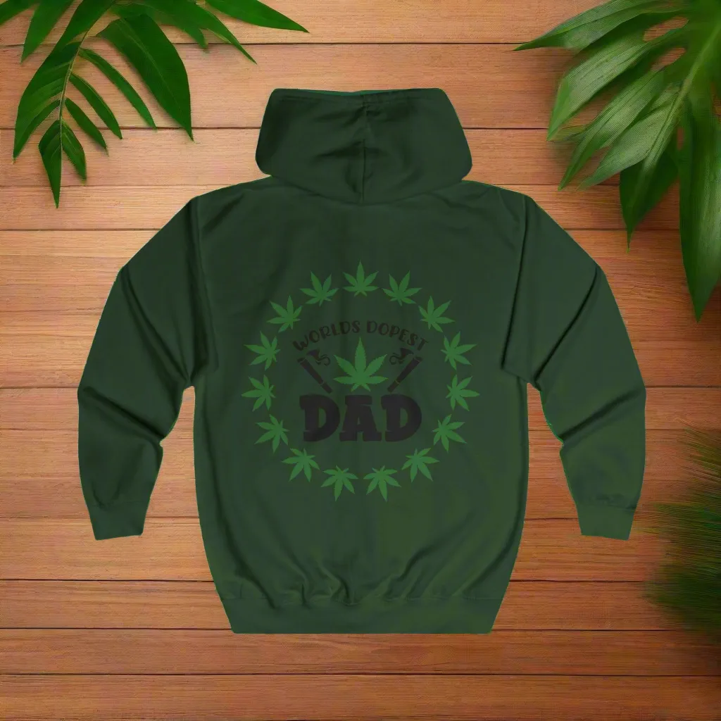 World's Dopest Dad Typographical Art Full Zip Hoodiepockets