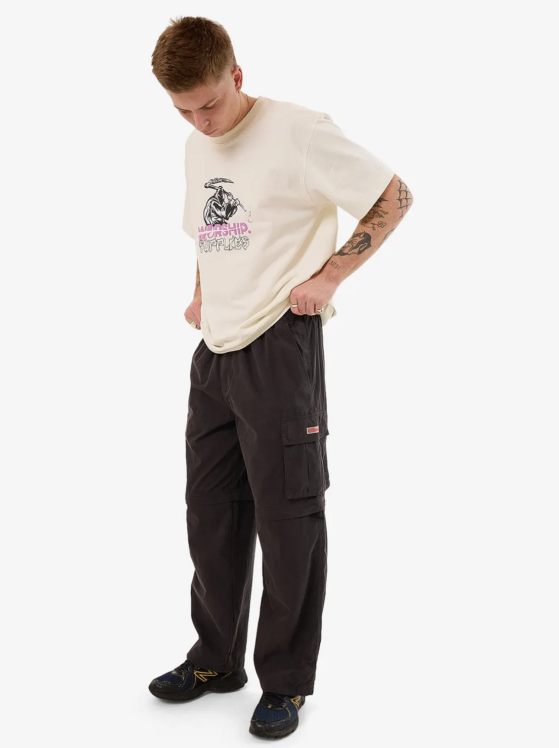 Worship - Core Zip Off Cargo Pant - Dark Charcoal